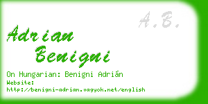 adrian benigni business card